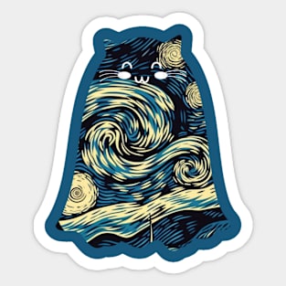 starry night  Boo Sticker